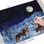 5D teemantmaaling hunt lumi t&auml;isnurkne &uuml;mmargune puur Teemanttikandid Loomade kivikivi komplekt Talvine kodukaunistus Full Round (20X30CM)