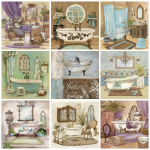 5D DIY t&auml;ispuur Teemanttikandid Vannitoa kivid teemantmaalimiseks Maastiku k&auml;sit&ouml;&ouml;komplekt N&auml;put&ouml;&ouml; Kodukaunistus Full Round 30x30CM punane