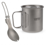 Lixada k&ouml;&ouml;gin&otilde;ude komplekt 300ml/350ml/420ml/550ml/650ml/750ml &uuml;likerge titaanist tass kokkupandava &otilde;htus&ouml;&ouml;giga 420ml