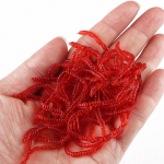 Plastikust 60 tk/partii 12,5 cm l&otilde;hnavad punased ussipeibutised Pehmed s&ouml;&ouml;daussid kalastustarbed Grub kalam&auml;nguasjad 60pcs punane