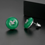 WWJ tippkvaliteetsed rohelised kuupmeetrist tsirkooniumoksiidist suured &uuml;mmargused k&otilde;rvar&otilde;ngad naistele roheline/smaragdroheline
