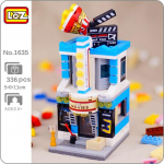 LOZ 1635 City Street Cinema Kinoteater Popkornipood Pood Arhitektuur 3D Mini Plokid Tellised Ehitusm&auml;nguasi ilma kastita