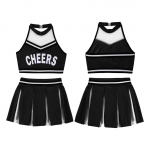 Girls Cheer Leader koolikost&uuml;&uuml;m, laste Cheerleading Crop topp ruudulise seelikuga Halloweeni komplekt 7-8 Years