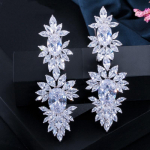 CMM Gorgeous Marquise AAA tsirkooniumoksiidi lilledega h&otilde;bedased k&otilde;rvar&otilde;ngad h&otilde;be