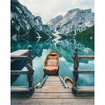 T&auml;ielik 5D teemantmaaling Paat j&auml;rvel Tee ise Teemanttikandid Teemantmosaiik Ristpistete komplektid Kodukaunistuse kingitus Round 20x30cm