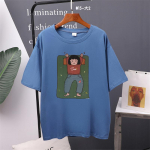 Suvine uus Kawaii &uuml;lisuur T-s&auml;rk Pehmest puuvillast T-s&auml;rgid naistele Magavatele t&uuml;drukutele tr&uuml;kitud moer&otilde;ivad M tumesinine v&auml;rv