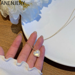 ANENJERY Love Heart Shell kaelakee naistele Mnimalist Clavicle Chain Choker Pulmapeo ehted kuld