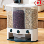 10L/6L seinale kinnitatav riisi&auml;mber, toiduteraviljade klassifitseeritud s&auml;ilituskast, saab suletud niiskuskindel paak k&ouml;&ouml;gis teravilja jaoturi konteiner 6L sinine