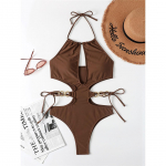 Seksikad p&auml;itsetega v&auml;ljal&otilde;igatud metalls&otilde;rmused &uuml;hes t&uuml;kis naiste ujumistrikoo naiste ujumisriided, polsterdatud Monokini supelkost&uuml;&uuml;m naiste ujumisriided S kohv