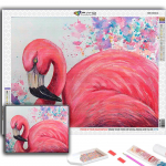 Teemantmaaling Animal Flamingo Tikand Ristpistes Rhinestone Home Decor Full Round 20X30CM