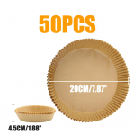 23 cm &otilde;hufrit&uuml;&uuml;ri &uuml;hekordselt kasutatav k&uuml;psetuspaberi vooder, mittenakkuva matt Auruti kandiline &uuml;mmargune p&auml;rgament mikrolaineahju k&ouml;&ouml;gipliitidele 50PCS-20cm Round