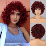 MERISIHAIR Must keskosa Afroparukas L&uuml;hike lokkis naturaalsest s&uuml;nteetilisest kiust krussis lokkis juuksed naistele peoks Cosplay igap&auml;evaseks kandmiseks 58805