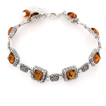 Les Tr&eacute;sors De Lily [R5505] &ndash; k&auml;sit&ouml;&ouml;na valmistatud h&otilde;bedast k&auml;ev&otilde;ru  Inspiration  merevaigukollane h&otilde;be (roodiumiga kaetud) - 18 cm 10 mm pruun