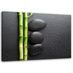 L&otilde;uendiprint Bamboo Zen Stones Black 60x40 hall v&auml;rv