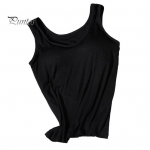 Moodne traadita kaelusega p&otilde;hjaga vest Suvine puhasv&auml;rviline camisole top koos rinnahoidjaga igap&auml;evane riietus XL must