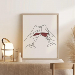 Minimalistlikus stiilis veinijoonistus Veiniklaasi l&otilde;uendimaal Plakatid elutoa kaunistamiseks Kodu dekoor Maalid interj&ouml;&ouml;ri jaoks 21X30cm No Frame