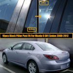 10 tk auto samba postid Mazda 6 GH1 Ultra Sedaani 2008-2012 l&auml;ikivmust ukse akna katte katte kleebised stiilitarvikud