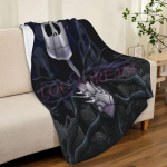 Moodne Halloweeni seeria tekk 3D-print Sally ja Jack Lover Flanelldiivani tekk Unikaalne kommi pealuu viskamise tekk 75x90cm