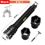 Valamu Vannitoa mutriv&otilde;ti torustiku paigaldust&ouml;&ouml;riist Kodumajapidamises kasutatava veetoru segisti k&ouml;&ouml;giviljade kraanikausi nurkklapp valamu hooldus ja disas 8 in 1 must