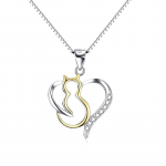 925 h&otilde;bedast ripatsiga aksessuaarid armsad armastuskassi loomad teemant kaelakee ehted