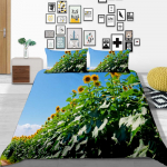 P&auml;evalillemustriga Deluxe majapidamises kasutatavate voodipesukomplekt t&auml;issuuruses tekikate ja padjap&uuml;&uuml;r Plant Print Pestav ja mugav magamistoa voodipesu UK Single 135x200cm