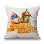 Eripakkumine: Ramadan Eid Mubaraki moslemi latern kodu dekoratiivne diivani padjap&uuml;&uuml;r Puuvillane linane padjakate 450mm*450mm