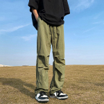 Army Green Ice Silk Pants Slim Fit Cargo P&uuml;ksid Meestele Lahedad Uued Y2K Spordip&uuml;ksid T&auml;navar&otilde;ivad Dressip&uuml;ksid Kottis P&uuml;ksid Mehed M roheline