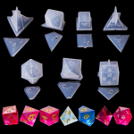 7 kujuga t&auml;ringufilee ruudukujuline kolmnurkne epoksiidvorm, digitaalne m&auml;ng, silikoonvorm