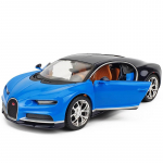 1:24 suuremahulist Bugatti Chironi automudeli m&auml;nguasju poiste m&auml;nguasjadele vanuses 3&ndash;12, tagasit&otilde;mmatavad s&otilde;idukid koos muusika uste ja avatava kapotiga 1/24-19x8.5x4.5cm sinine