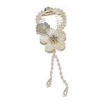 Lady Ponytail Claw Flower pikk tups Camellia Faux Pearl L&auml;ikiv kivist juuksekaunistus hammastega Katkenemisvastane Libisemisvastane juukseklamber Juuste aksessuaarid valge