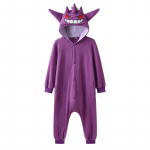 Fliisist Onesie Lastele Lastele Kigurumi Halloween Cosplay Kost&uuml;&uuml;m Peokingitus 120 lilla