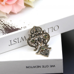 Vintage pross Bohemian naiste pross antiikkuldse v&auml;rvi pruudi ehted hall kristall lille pin hall v&auml;rv