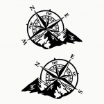 Kleebised Kompass Pink Of The Winds Trail Off Road 4X4 Sport autole v&otilde;i motole (Must 37x27 cm)