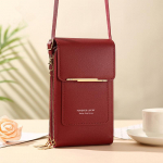 Naiste Crossbody &otilde;lakotid Rahakotid Puuteekraaniga Mobiiltelefoni rahakott Pehme nahast rihmaga k&auml;ekott naiste luksuslikele k&auml;ekottidele A veinipunane v&auml;rv