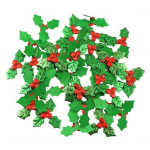 100 tk J&otilde;uluplaaster Roheline Leht Punane Marja Aplikatsioon Korduvkasutatav lausriidest DIY j&otilde;ulupuu seelik punane/roheline