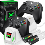 Kahekordne kiirlaadija Xbox One X/S/Elite Xbox Series X/S juhtmevabale kontrollerile 2x2550mAh laetav akupakk Xbox One'ile