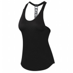 Kvaliteetne 15% spandex Fitnessi spordijooga s&auml;rk kiiresti kuivav varrukateta jooksuvest Workout Crop top naiste T-s&auml;rk S must