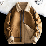 Mehed ja naised sama jaapani vintage rev&auml;&auml;riga Granuleeritud ka&scaron;miirist talveseemisnahast puuvillane jope M must