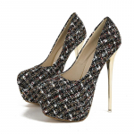 Eilyken Fashion Extreme Platform pumbad Naiste Ultra High Round varvas Peole Pulmad Stripper Stiletto k&otilde;rged kontsad kevadkingad 35 must