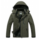 Talvejope Meeste Plus Velvet Warm Wind Parka 6XL Plus Size Must kapuutsiga talvejope meestele. L armee roheline v&auml;rv