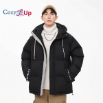 Cozy Up meeste kapuutsiga talvejope fliisist soe mullimantel &uuml;ler&otilde;ivad k&uuml;lma ilmaga M must