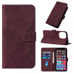 Luksuslik reljeefne rahakotikaardipesa klapp nahk&uuml;mbris iPhone 15 14Plus 13 12 11 Pro Max XSMax jaoks Samsung S23 S22 S21 S20 Plus Ultra A05 A15 A14 A54 jaoks iPhone 6/6S veinipunane v&auml;rv