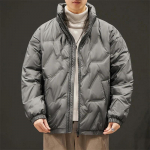 Talvine meeste &uuml;lisuur tuulekindel suures suuruses paks jope sulejope, soe lahtise lukuga veekindel puuvillane mantel M valge