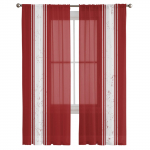 J&otilde;ulud punase triibuga talu l&auml;bipaistvad kardinad koduakende kaunistused Voile t&uuml;llkardinad elutuppa magamistuppa k&ouml;&ouml;ki W135 x H115cm x1