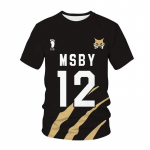 Anime Haikyuu 3D prinditud T-s&auml;rk MSBY Black Jackal Sport vabaaja meeste naiste t&auml;navar&otilde;ivad T-s&auml;rk Moodne T-s&auml;rk Topid Harajuku r&otilde;ivad S valge
