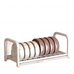 N&otilde;udekuivatusrest k&ouml;&ouml;givalamu organiseerija jaoks roostevabast terasest suure mahutavusega kauss ja tass koos kandiku &auml;ravoolu hoiuriiuliga Bowl rack white