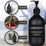 3tk 500ml mattmust seebi dosaator eeterlike &otilde;lide pudelid k&auml;sitsi seebialuse vedeliku mahuti korduvt&auml;idetav t&uuml;hi pudel 6 sildiga