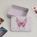 Ins Style Girl DIY Hand Account Kleebis Goo Card Storage Box &Otilde;pilase lauaarvuti Viimistlus Star Card Storage Raudkarp 14*4.5*10cm beež