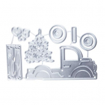 J&otilde;ulupuu auto kuju reljeef, l&otilde;ikamine, DIY v&auml;ljal&otilde;igete albumi &scaron;abloonkaunistusvorm