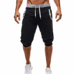 Meeste vabaaja spordialade Slim Fit Colorblocking Fitness Jogging k&auml;rbitud p&uuml;ksid 2XL must